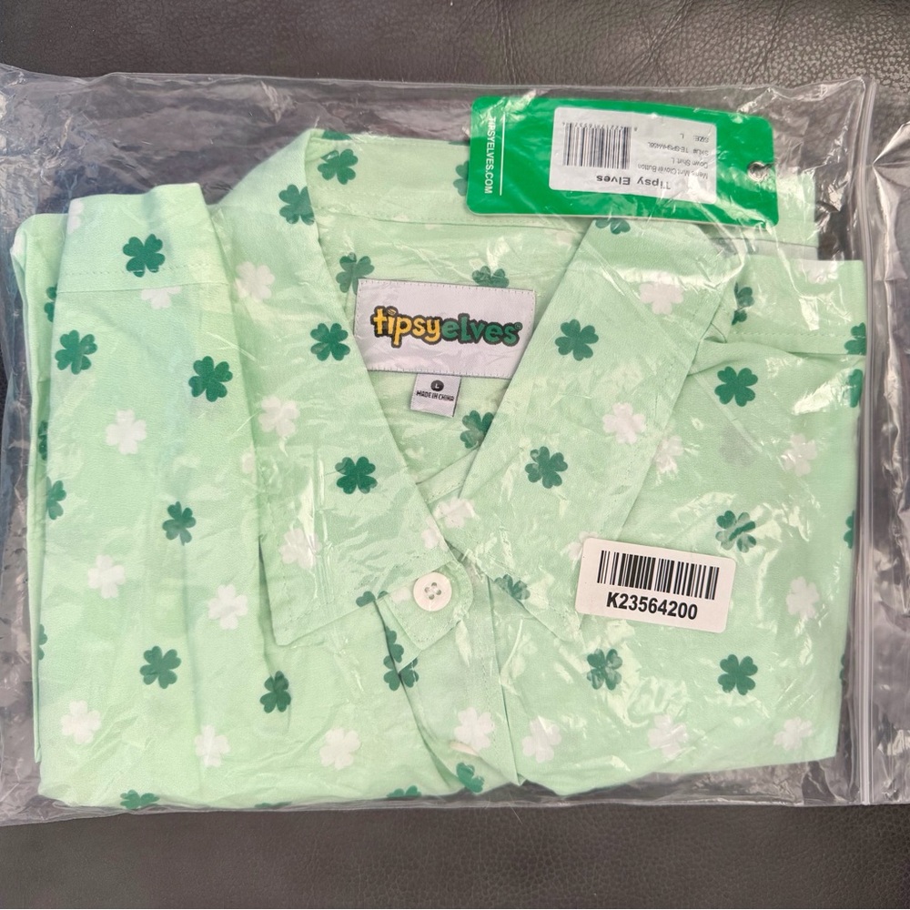 Tipsy Elves Green St Patty’s Day Clover Shirt